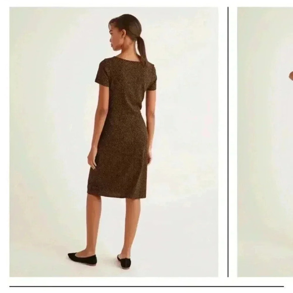 Boden brown Animal Print Phoebe Jersey cotton Dress in size 10P - Picture 5 of 9